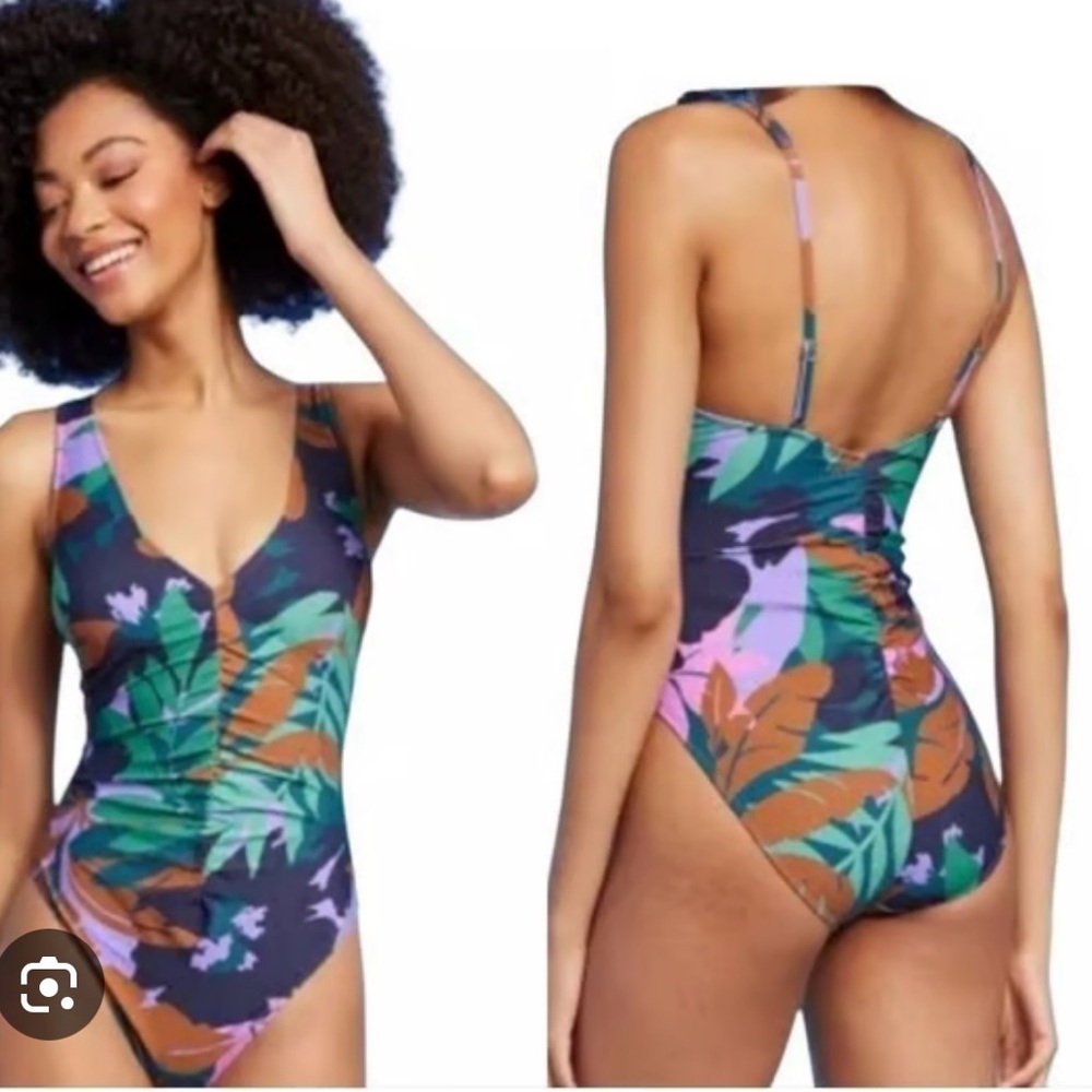 BNWT Shade & Shore Multicolor Women's One Piece Swimsuit